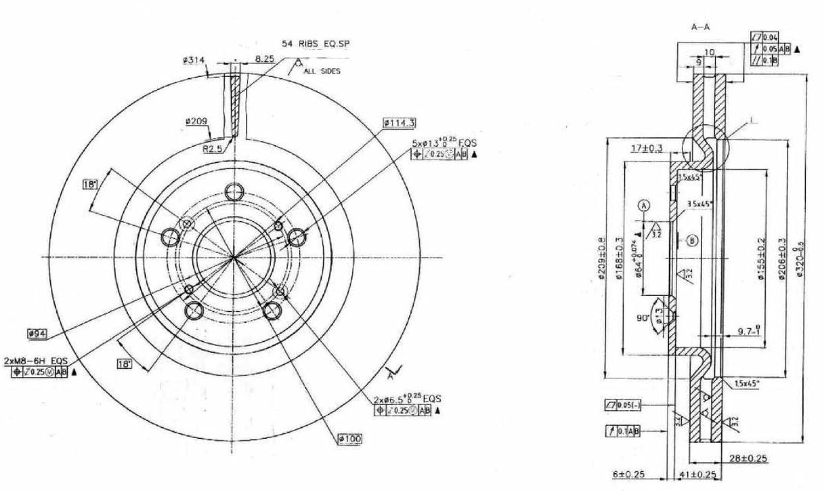 Диск торм. для а/м Haval F7 (19-) перед. d=320 (DF 084511) preview 3