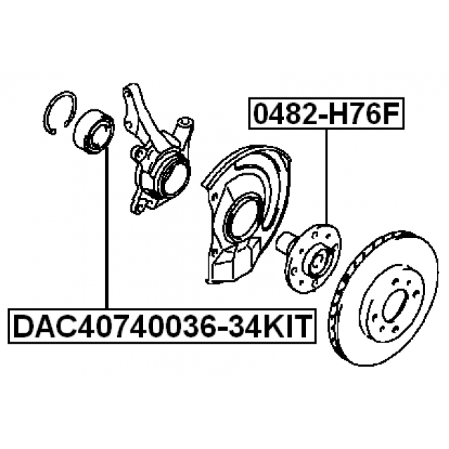Подшипник ступицы FEBEST DAC40740036-34KIT preview 2