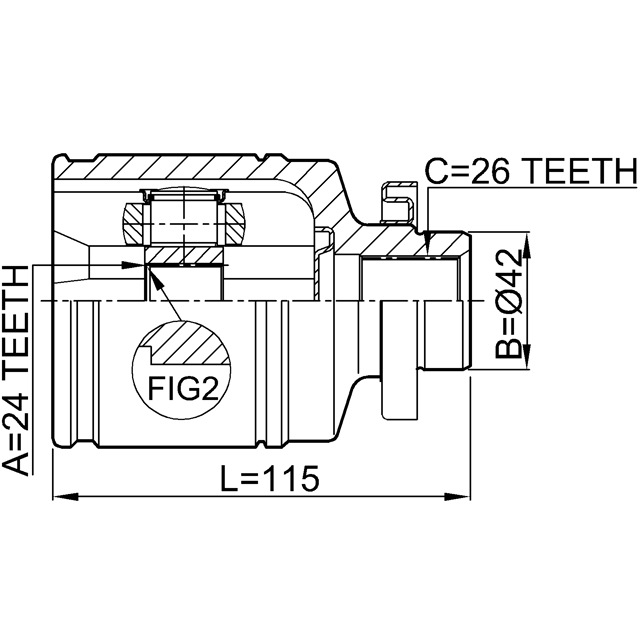 ШРУС HYUNDAI TUCSON/KIA SPORTAGE 04-10 внут.прав. preview 2