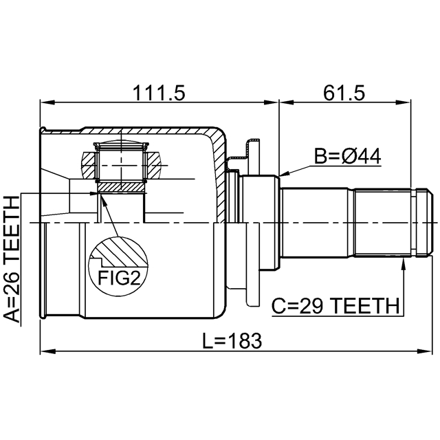 ШРУС внутр левый ПОДХОДИТ ДЛЯ LAND ROVER DISCOVERY III/IV 2911-DIVFLH preview 2