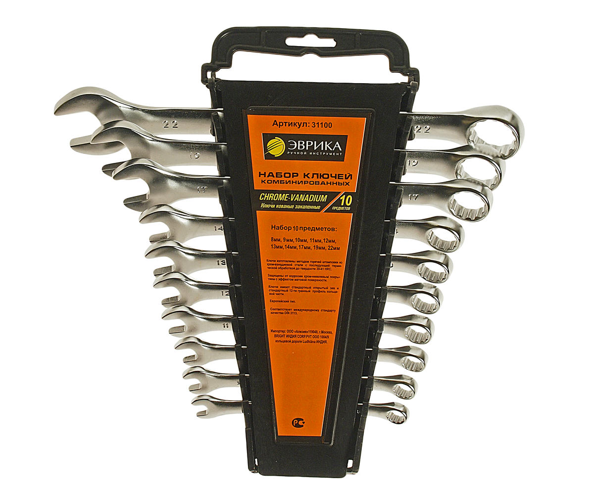Набор ключей комбинированных 10пр холдер ЭВРИКА preview 1