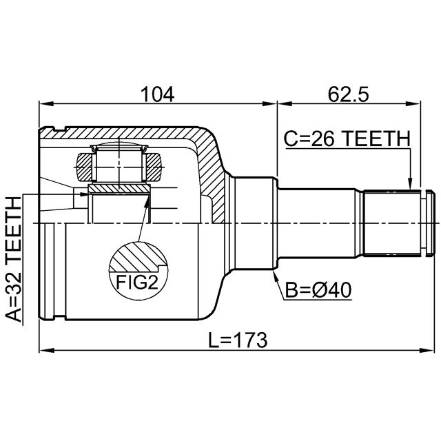 ШРУС внутренний FEBEST 2111-CB4LH preview 2