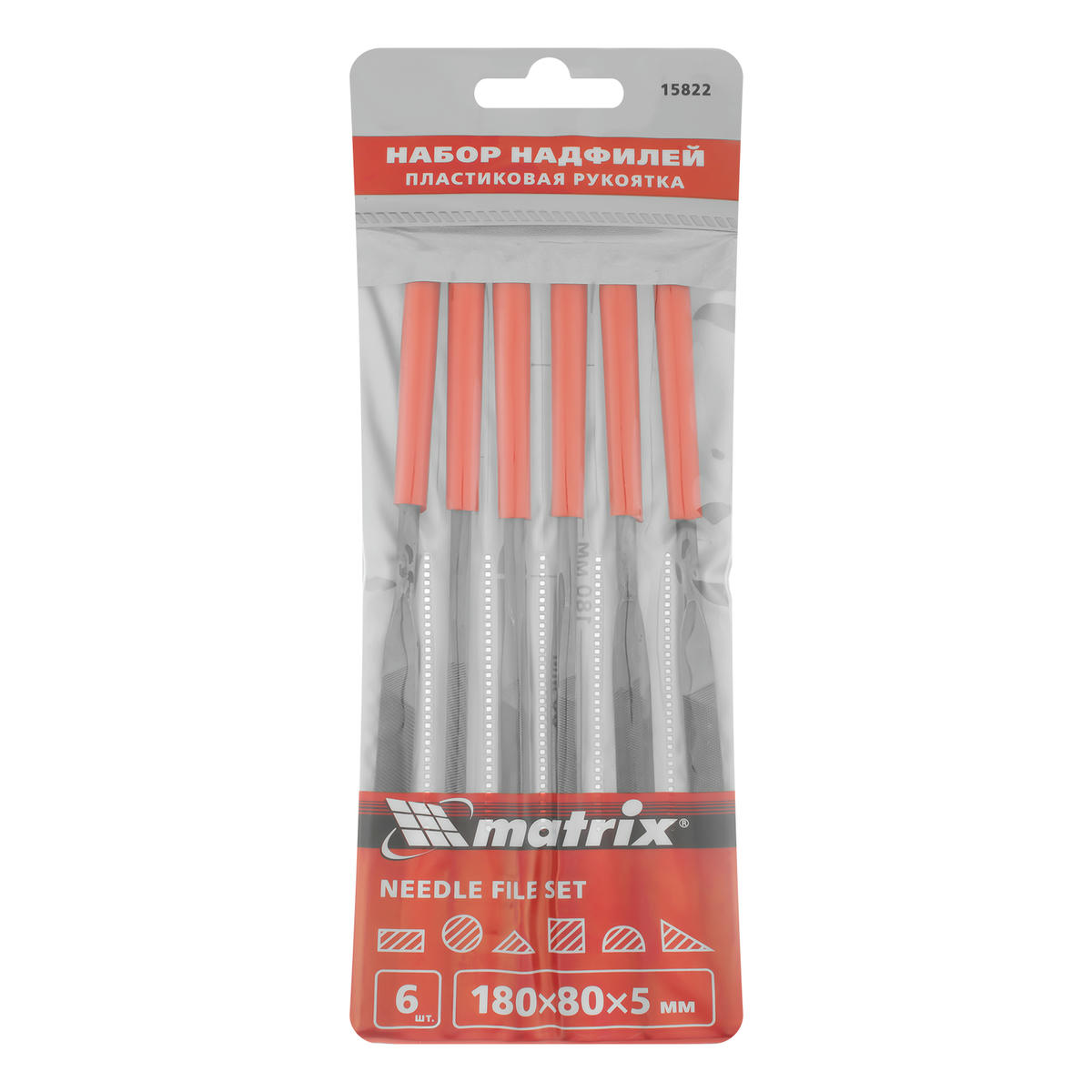 Набор надфилей 180х5мм 6шт. пластиковые рукоятки MATRIX preview 10