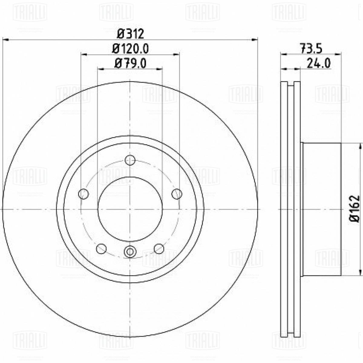 Диск тормозной TRIALLI DF 261008 preview 3