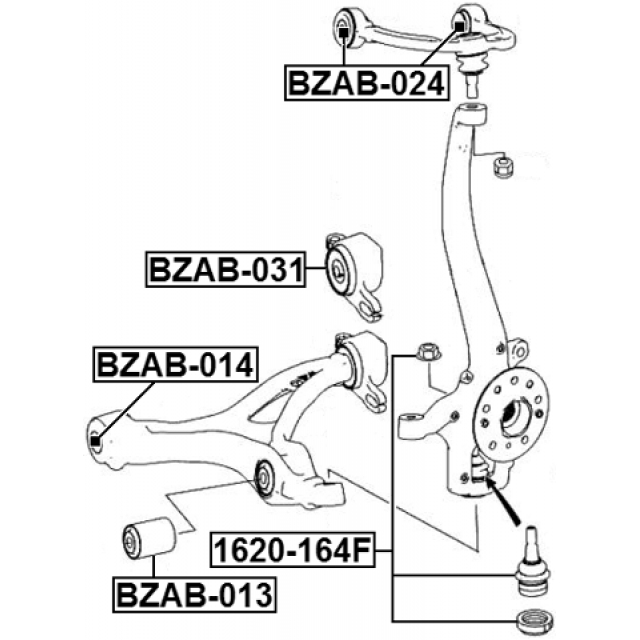 Сайлентблок передний подвески FEBEST BZAB-031 preview 2