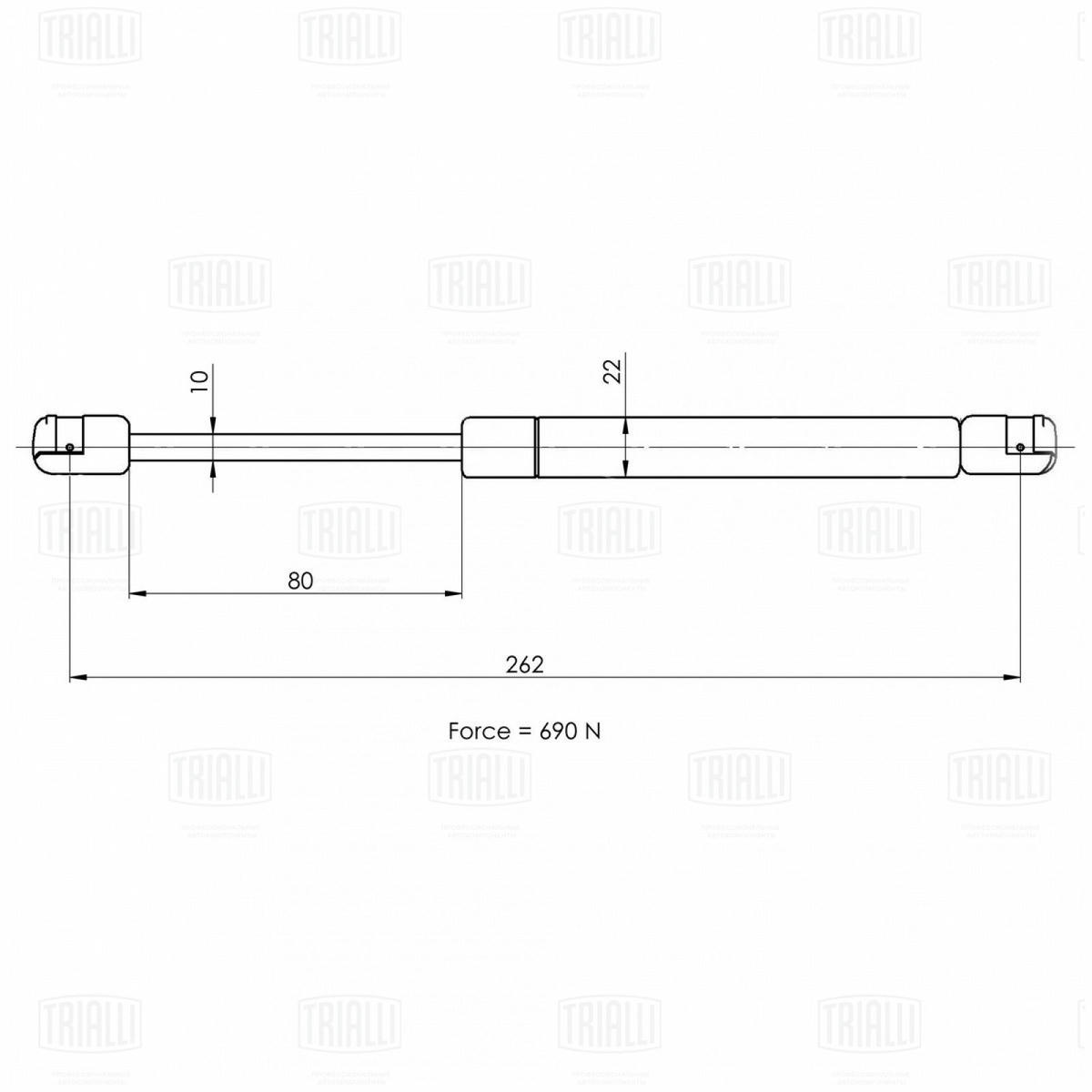 Газовый упор багажника TRIALLI GS 1850 preview 2