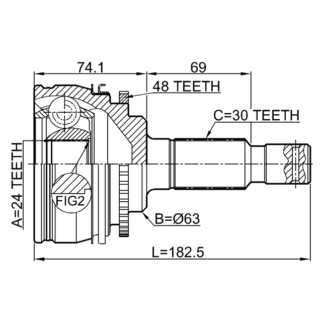 ШРУС наружный FEBEST 0110-KLH22A48R preview 2