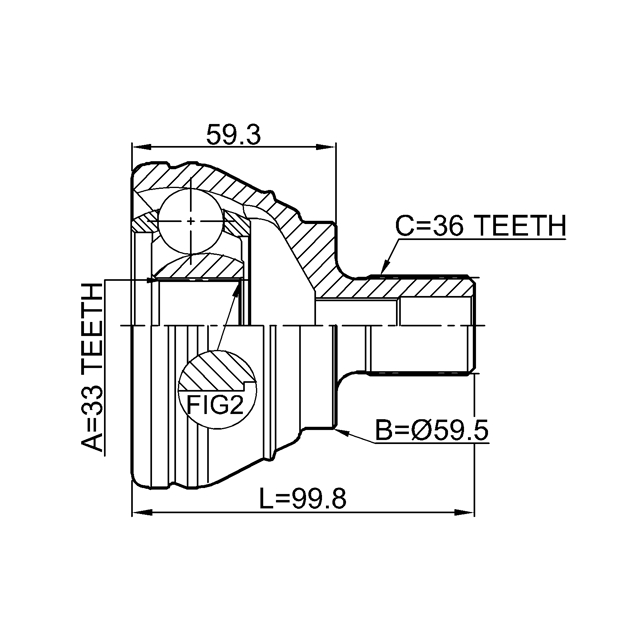ШРУС наружный FEBEST 2310-EOS preview 2