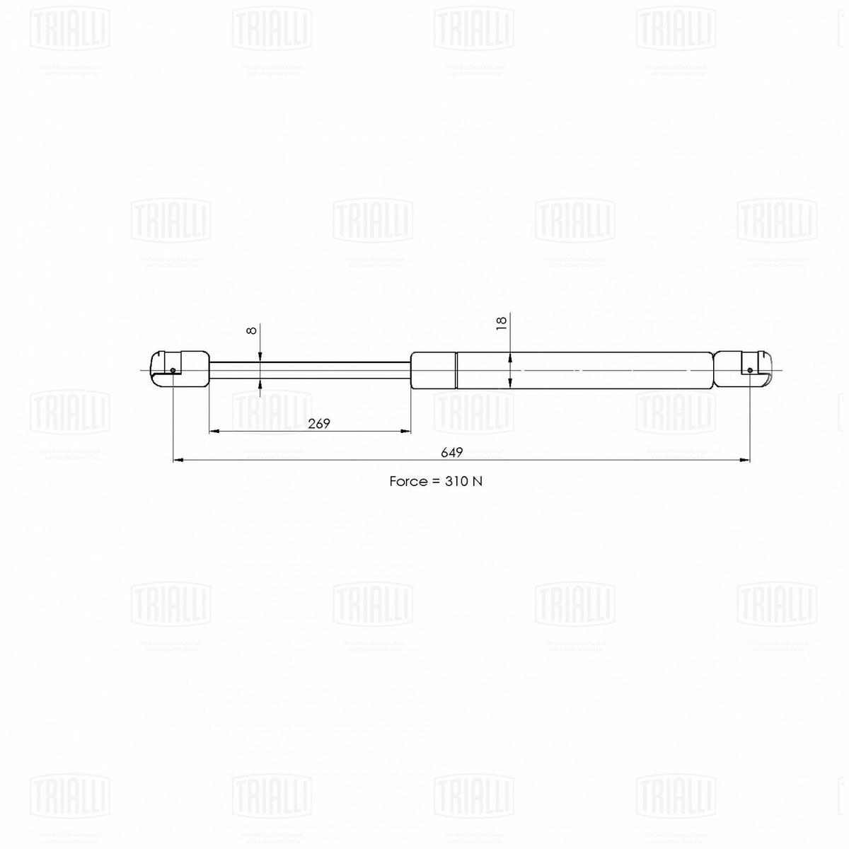 Газовый упор капота TRIALLI GS 2121 preview 2