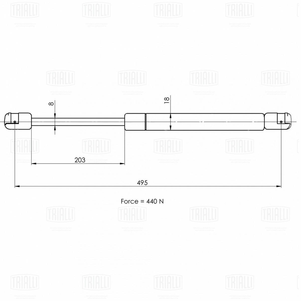 Газовый упор багажника TRIALLI GS 1807 preview 2