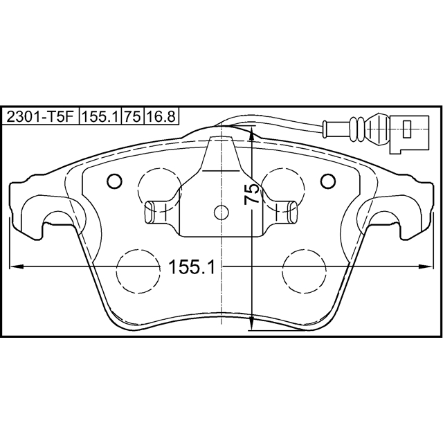 Колодки передние VW T5/Multivan 03-> FEBEST 2301-T5F preview 2