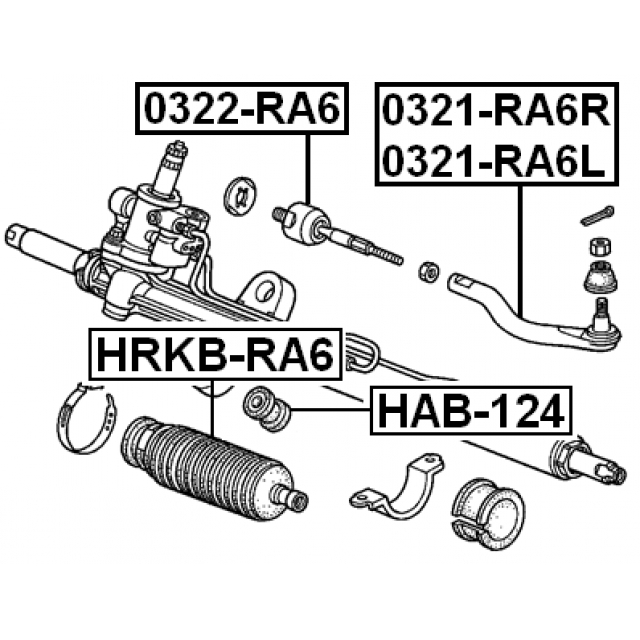 0321-RA6L_наконечник рулевой левый! Honda Odyssey 99-03 preview 2