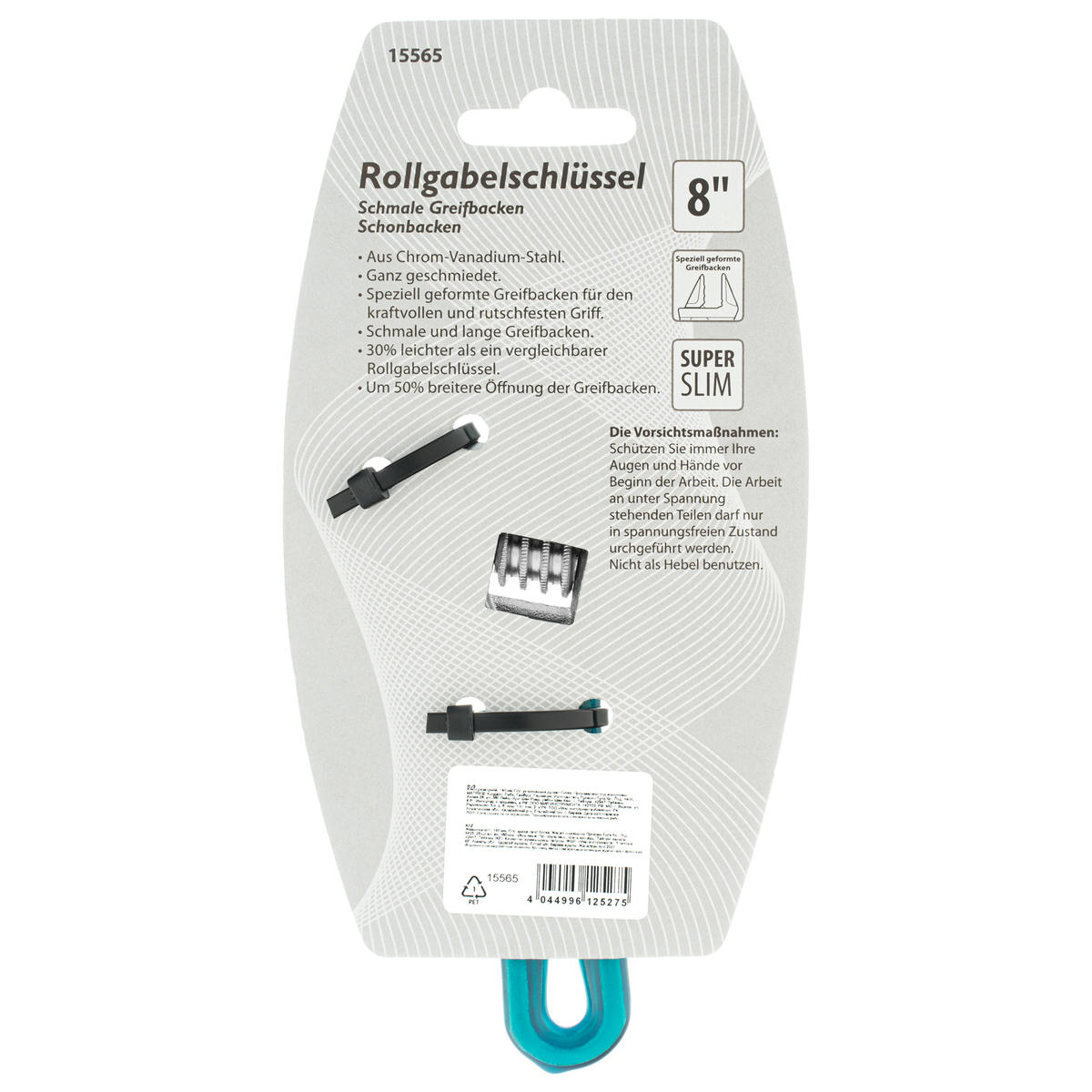 Ключ разводной 140мм тонкие губки CrV укороченная ручка Gross preview 6