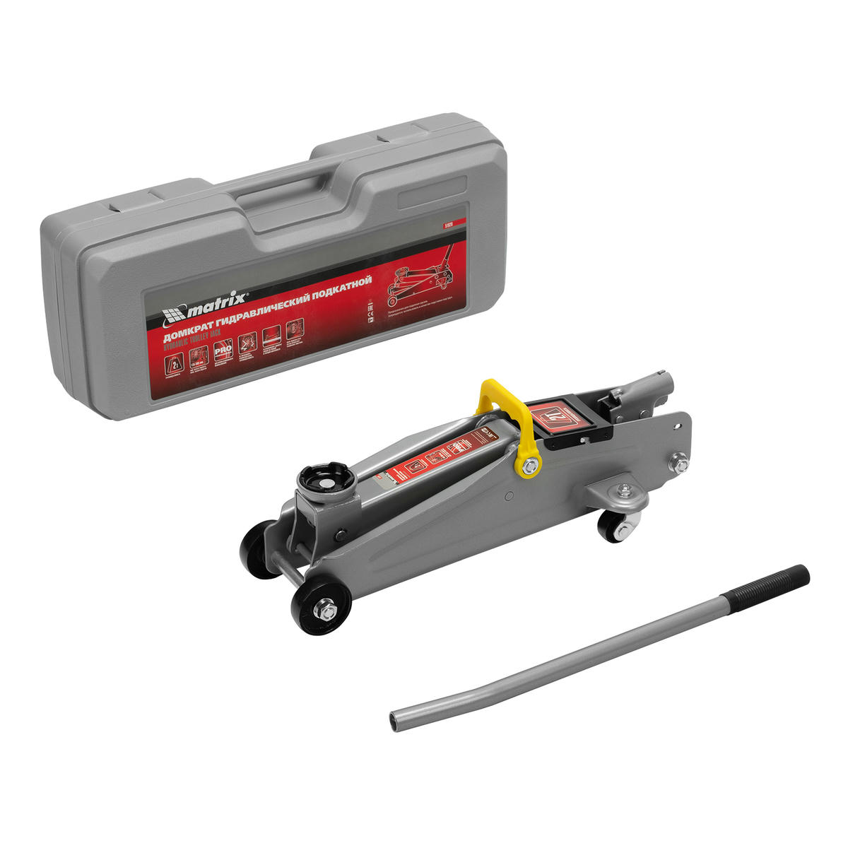 Домкрат подкатной гидравлический 2т 135-385мм (в кейсе) MATRIX preview 1