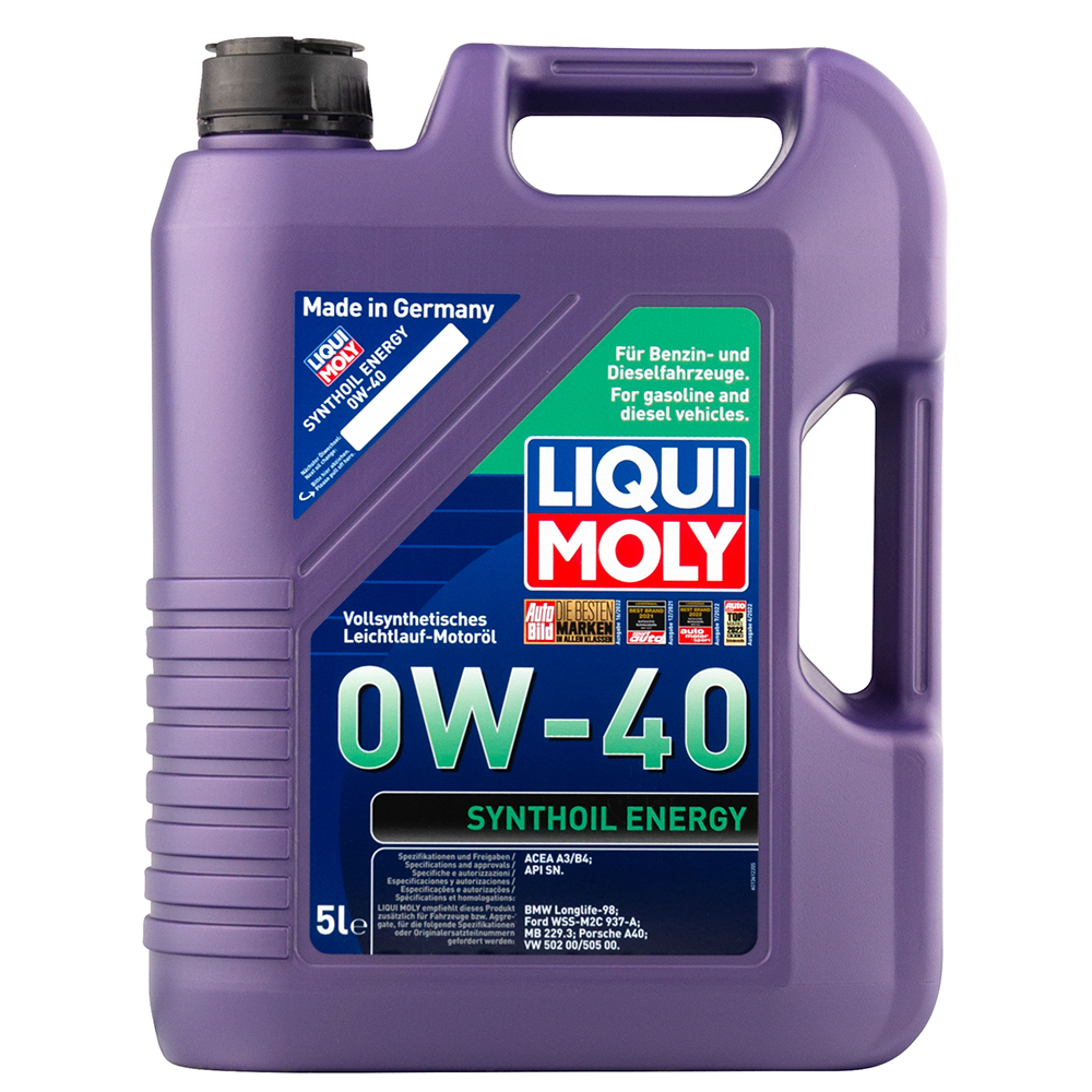 Масло моторное LIQUI MOLY SYNTHOIL ENERGY 0W40 SN A3/B4 синт. 5л preview 2 Масло моторное LIQUI MOLY SYNTHOIL ENERGY 0W40 SN A3/B4 синт. 5л preview 2