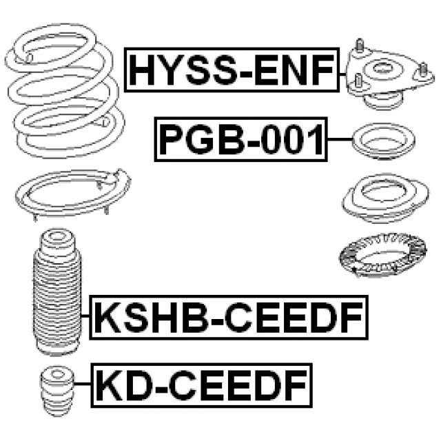 Отбойник переднего амортизатора Hyundai Elantra Gt 15 2014-2017 FEBEST KD-CEEDF preview 2