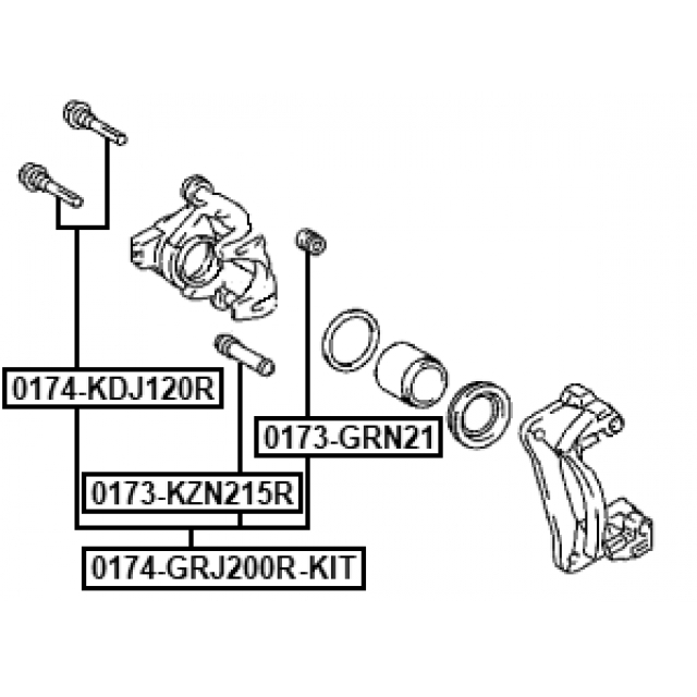 Втулка направляющей суппорта FEBEST 0174-GRJ200RKIT preview 2