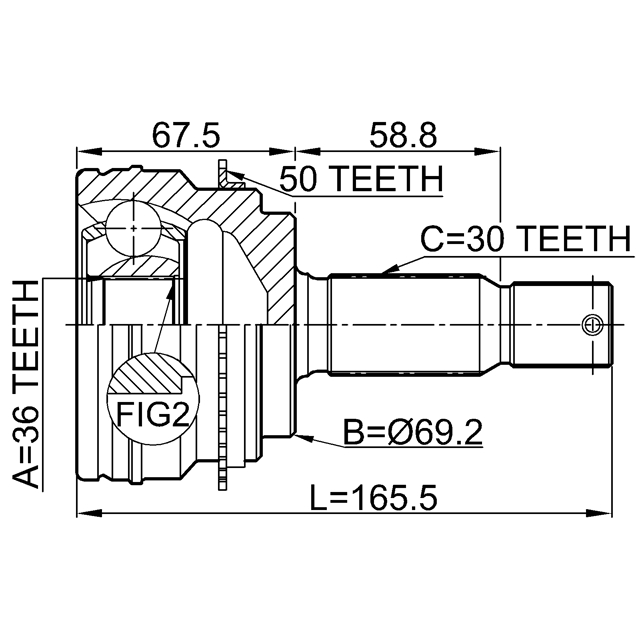 ШРУС наружный FEBEST 0410-V97A50 preview 2