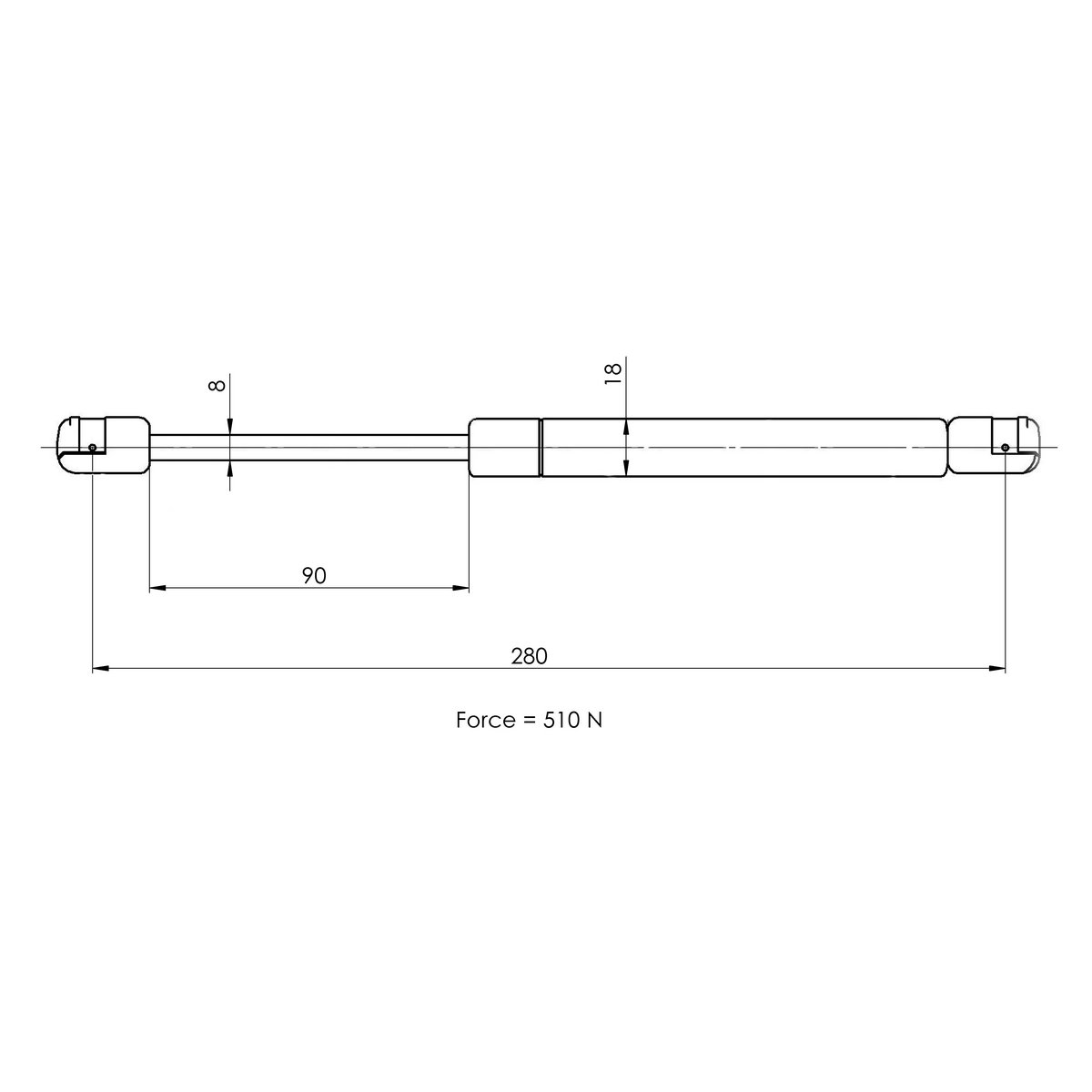 Газовый упор багажника TRIALLI GS 1014 preview 2