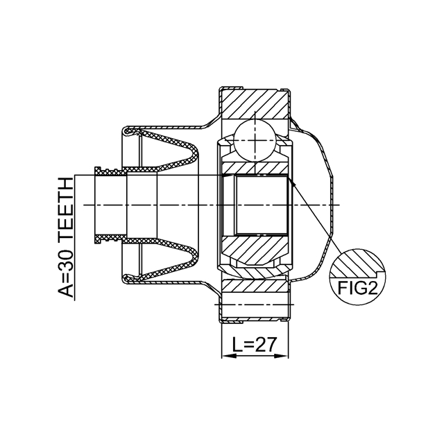 Шрус карданного вала передний 30x81 preview 2