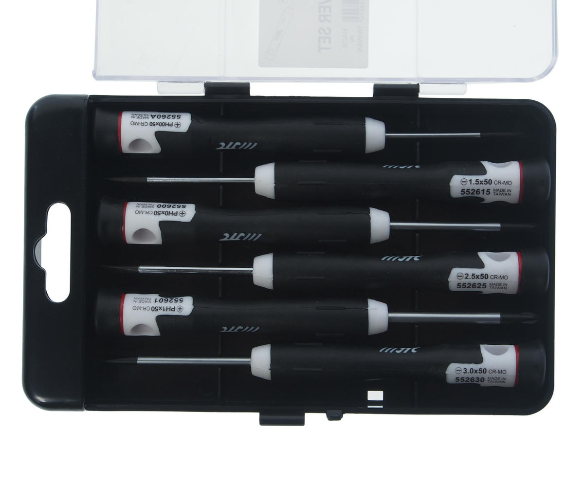 Набор отверток прецизионных 6шт PH00, PH0, PH1, SL1.5, SL2.5, SL3 (длина 150мм) JTC /1 preview 2