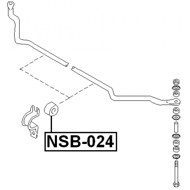 NSB024_втулка стабилизатора переднего центральная! Nissan King Cab D22 4WD 98> preview 2