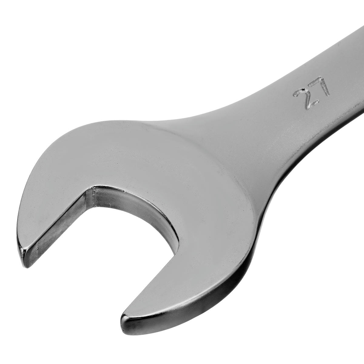 Ключ комбинированный 27мм CrV, матовый хром// STELS preview 3