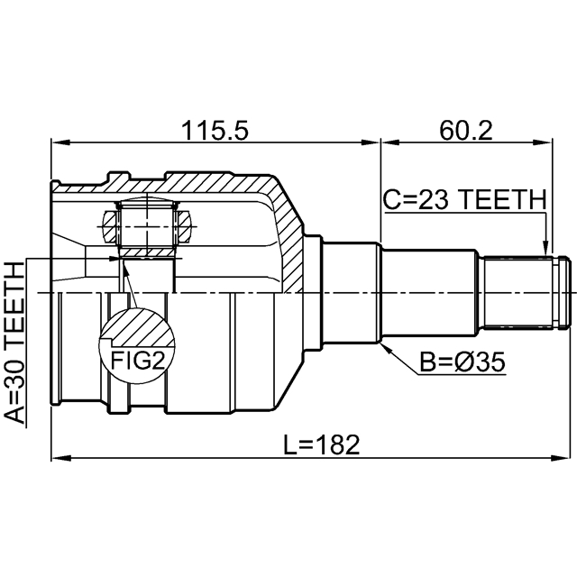 0111-GRX125LH_ШРУС внутренний левый к-кт! Toyota Tercel 1.3/Wagon 1.5 79-88 preview 2