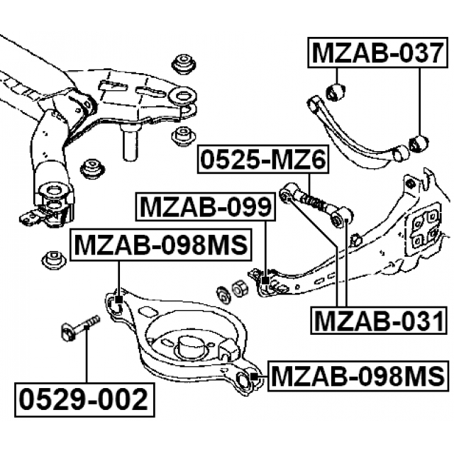 Тяга регулировки развала FEBEST 0525-MZ6 preview 2