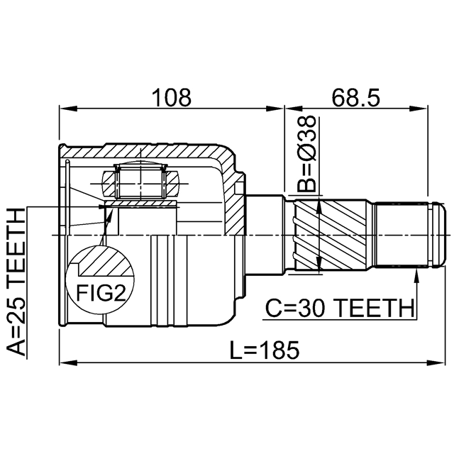 ШРУС внутренний FEBEST 2211-SORLH preview 2