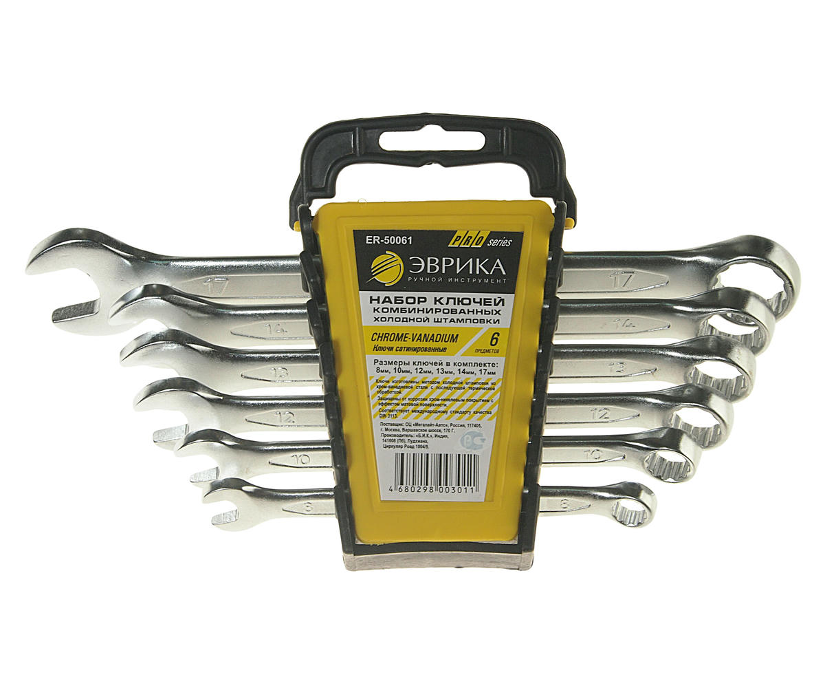 Набор ключей комбинированных 6пр холдер (8-17мм) PRO ЭВРИКА preview 1