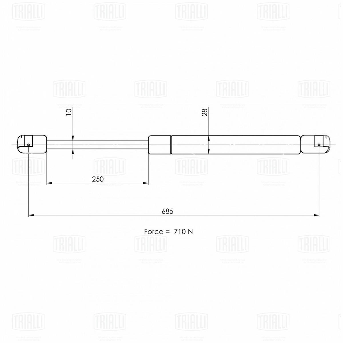Газовый упор багажника TRIALLI GS 1844 preview 2