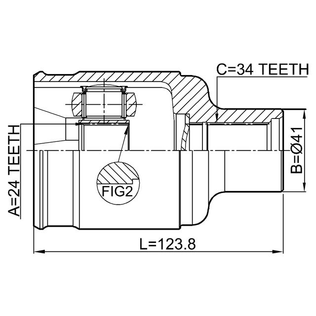 Шрус внутренний правый 24x41x34 preview 2