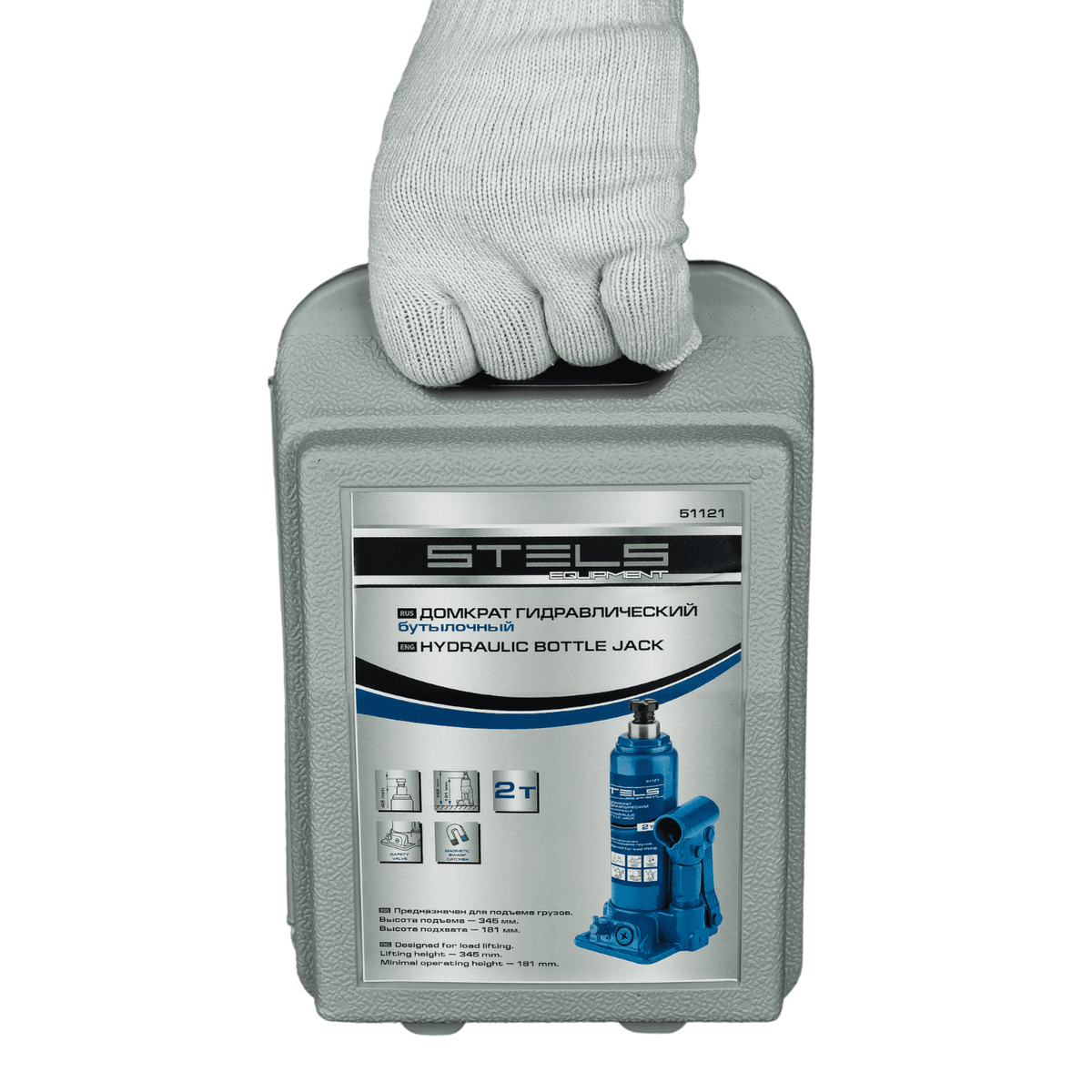 Домкрат бутылочный 2т гидравлический 181-345мм кейс STELS preview 16