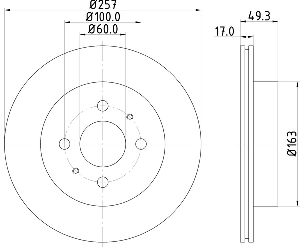 Диск торм. для а/м Suzuki Ignis (00-) перед. d=257 (DF 150011) preview 3