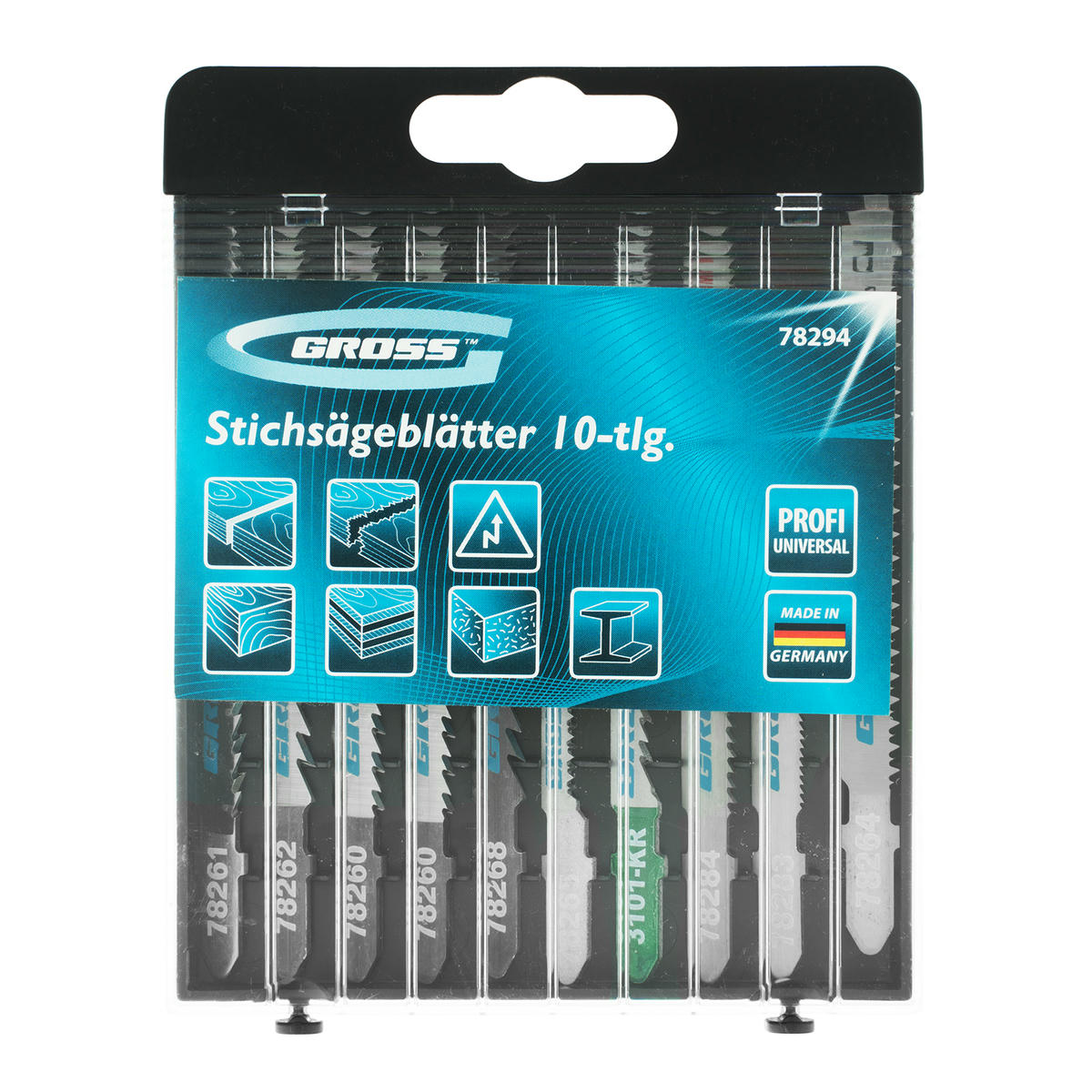 Набор полотен для электролобзика универсальный, 10шт., Profi, пластиковый кейс // GROSS preview 10
