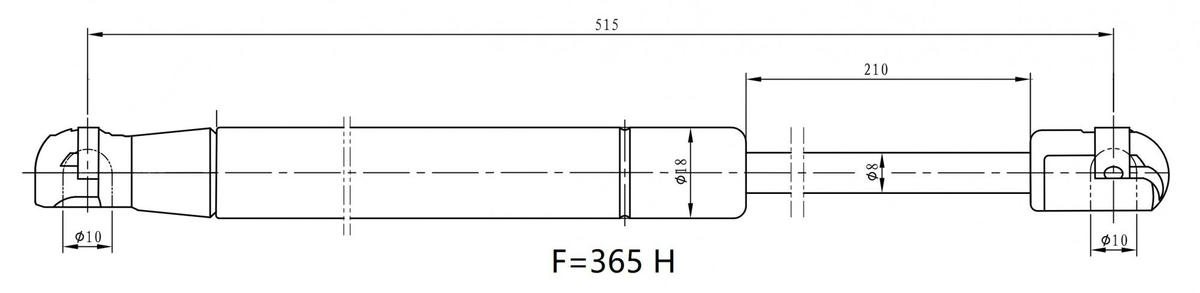 Упор газовый (амортизатор) для а/м Nissan Qashqai (06-) (крышки багажника) (GS 1405) preview 3