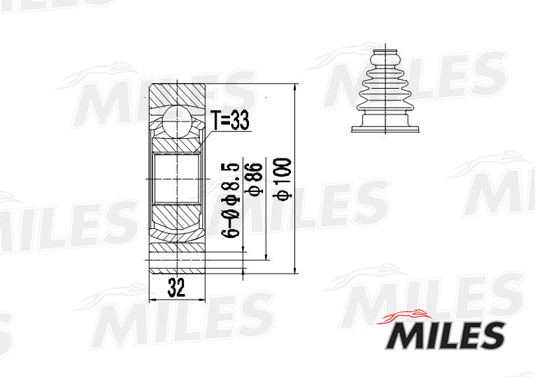 ШРУС внутренний MILES GA10034 preview 3