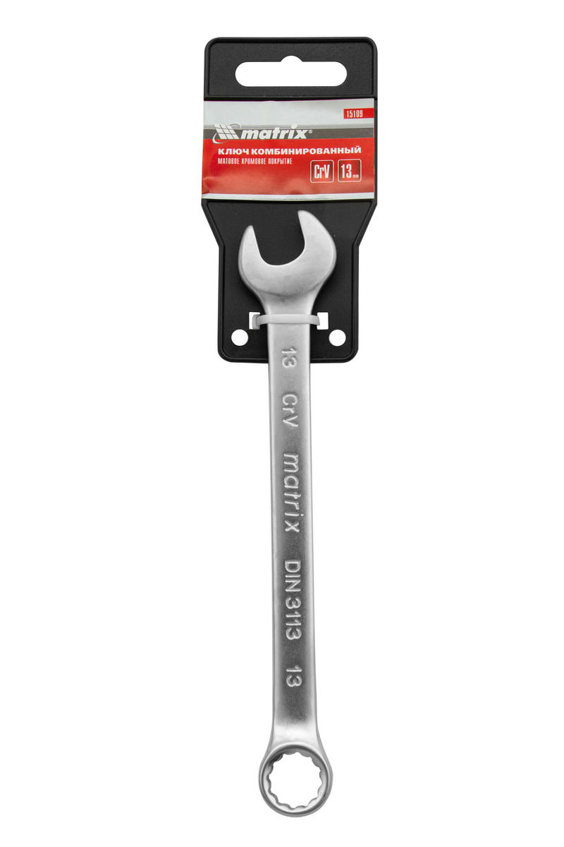 Ключ комбинированный, 13 мм, CrV, матовый хром MATRIX 15109 preview 4