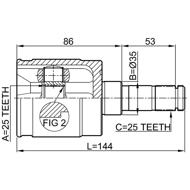 ШРУС внутренний FEBEST 0311-GDRH preview 2