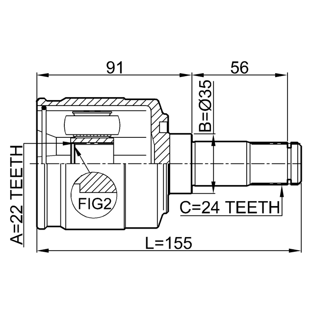 2211SPAATLH_ШРУС внутренний левый к-кт! Kia Shuma II 97-04 preview 2
