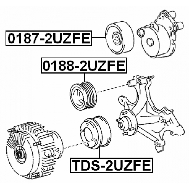Ролик дополнительный руч. ремня FEBEST 0188-2UZFE preview 2