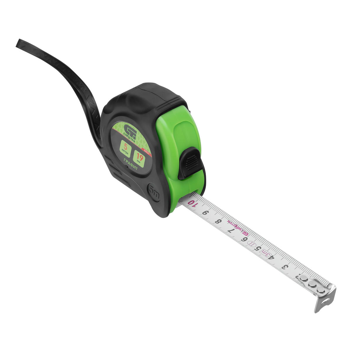Рулетка Графит 5м х 19мм, обрезиненный корпус, амортизатор, СИБРТЕХ preview 3