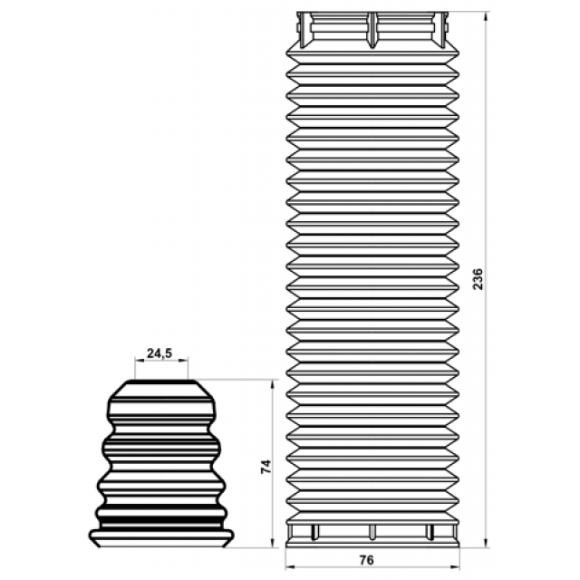 Пыльник переднего амортизатора с отбойником комплект FORD ESCAPE TM2 2013- FEBEST FDSHB-KUGIIF-KIT preview 2