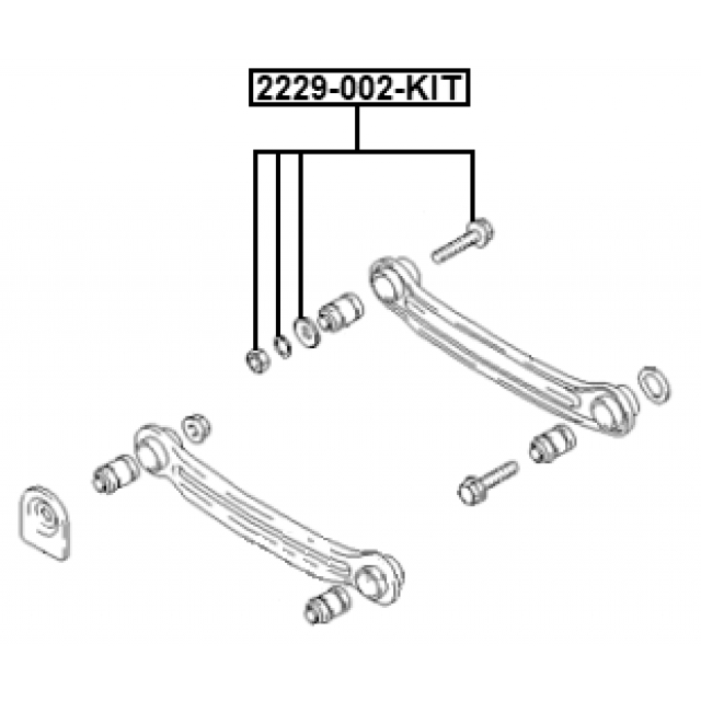 Болт с эксцентриком ремкомплект HYUNDAI ACCENT 00 (INDIA PLANT-GEX) 2000- FEBEST 2229-002-KIT preview 2
