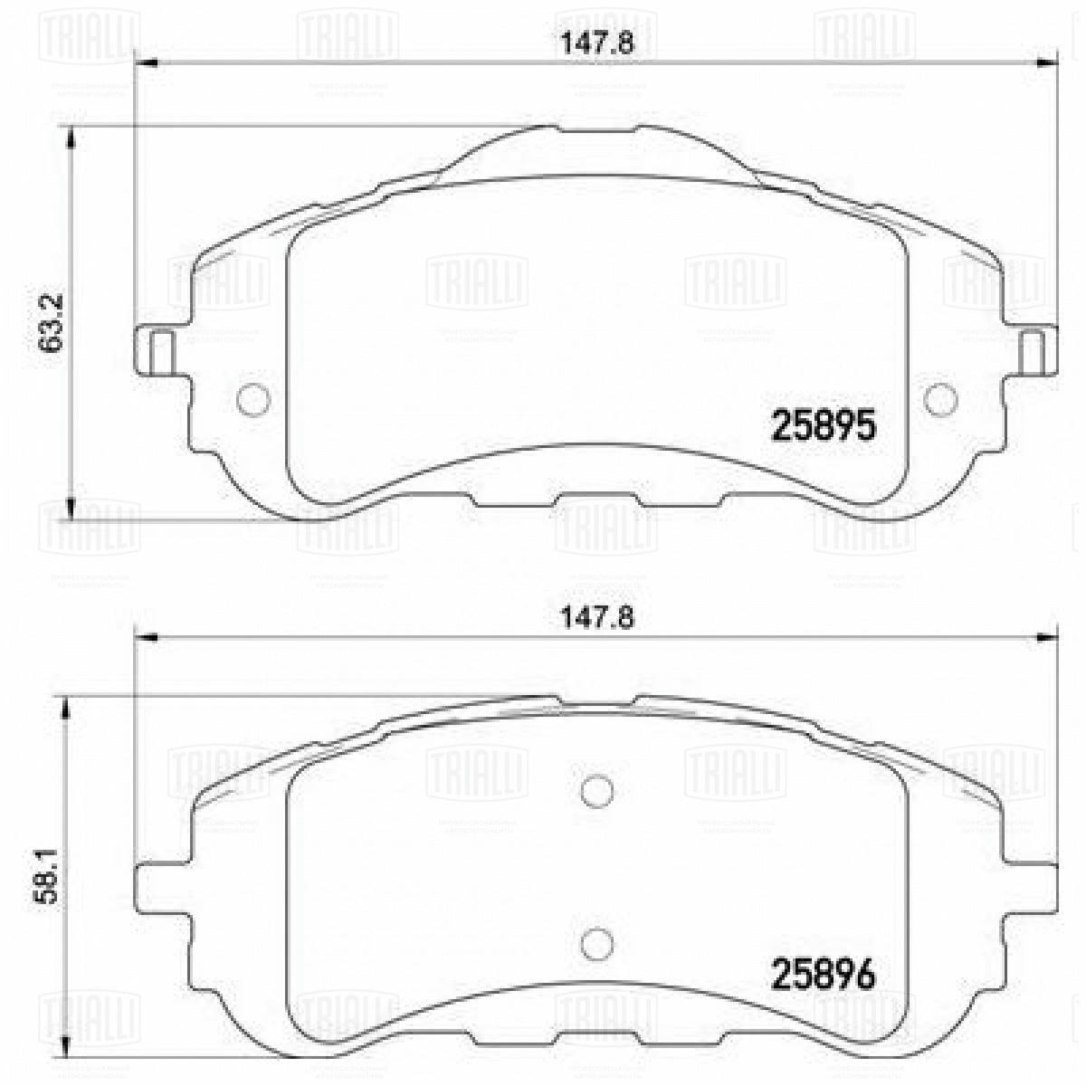 Колодки тормозные передние к-кт TRIALLI PF 4318 preview 2
