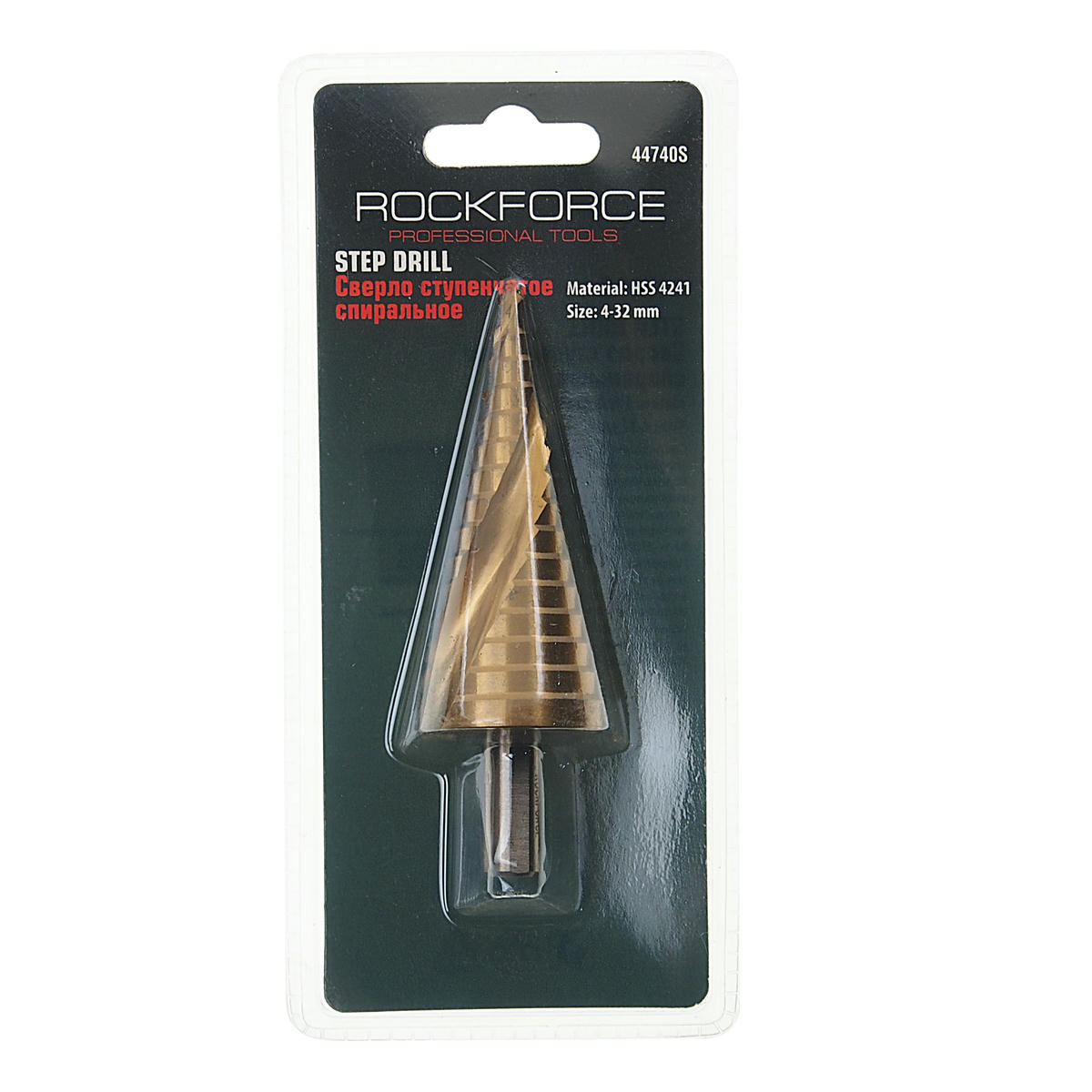 Сверло ступенчатое спиральное HSS 4241(4-32мм) в блистере ROCKFORCE preview 1