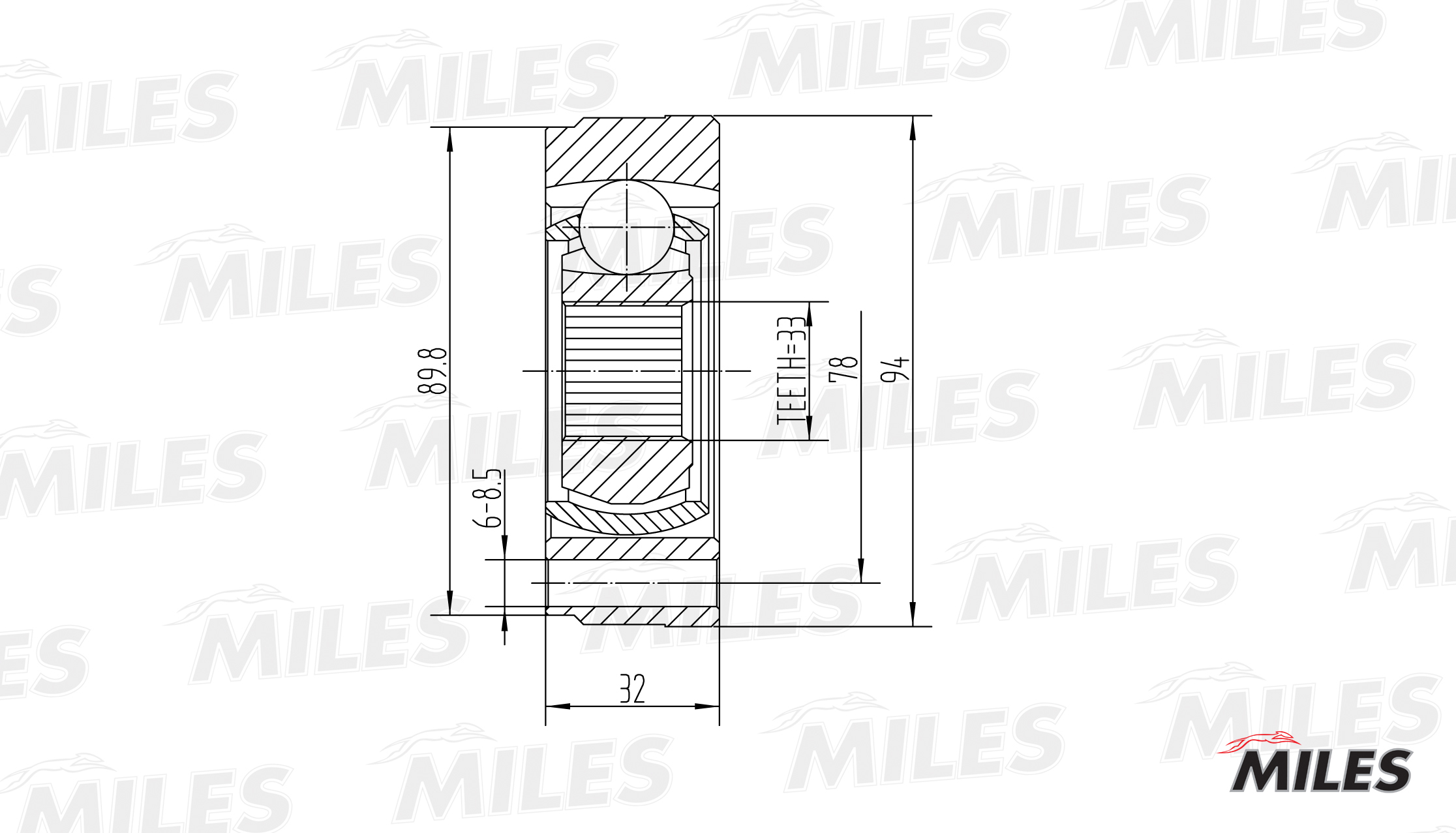 ШРУС внутренний MILES GA10006 preview 1