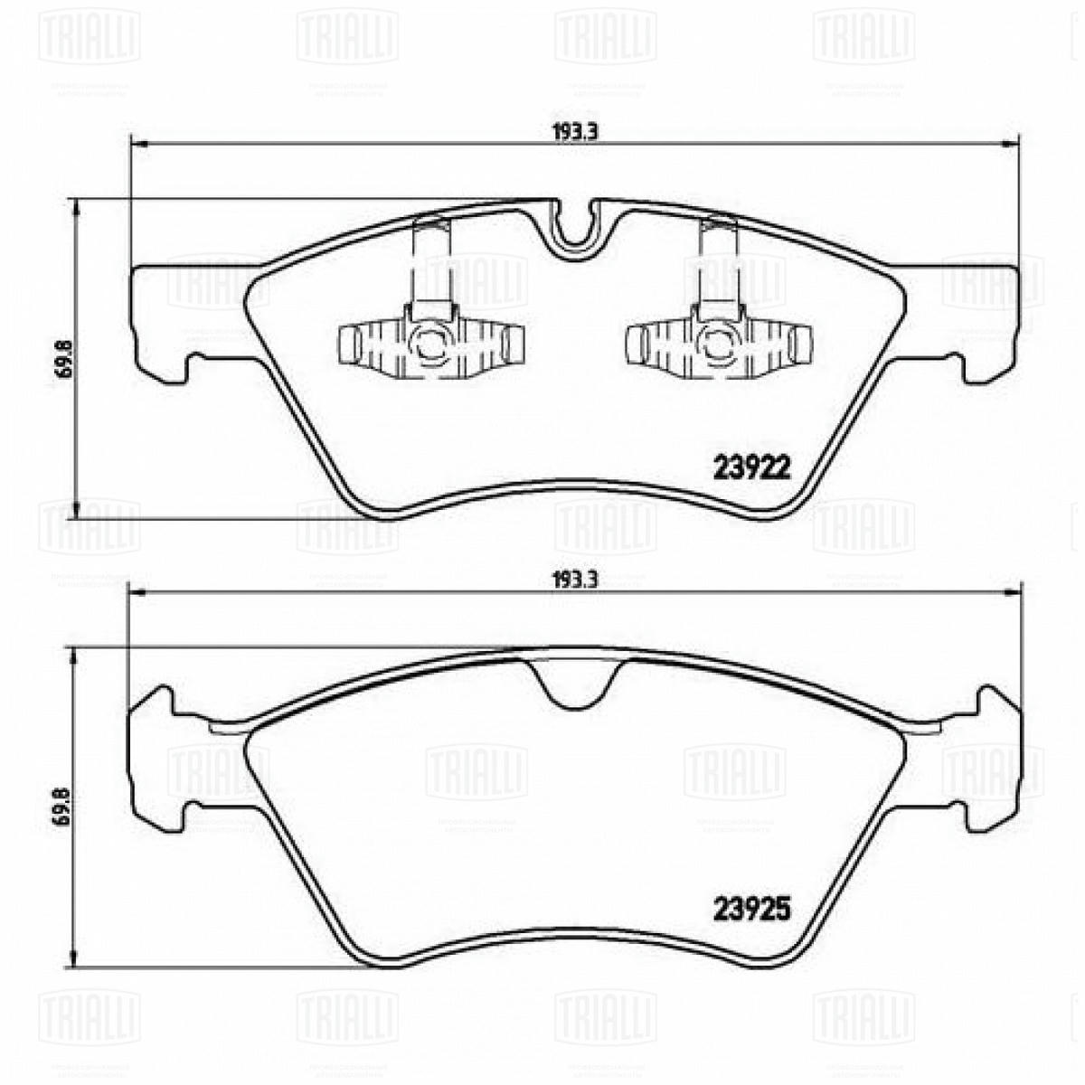 Колодки тормозные передние к-кт TRIALLI PF 4279 preview 2