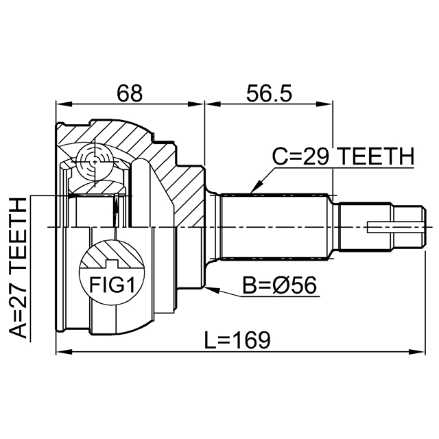 ШРУС НАРУЖНЫЙ27X56X29 (FEBEST) preview 2